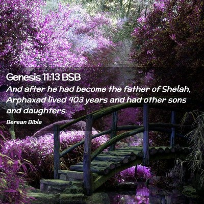 Picture 02 - Genesis 11:13 BSB - And after he had become the father of Shelah, - Bible Verse Picture