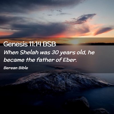 Picture 02 - Genesis 11:14 BSB - When Shelah was 30 years old, he became the - Bible Verse Picture