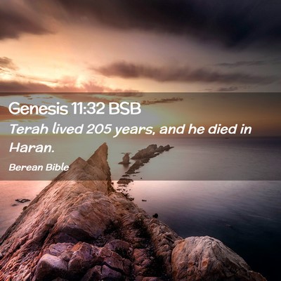 Picture 02 - Genesis 11:32 BSB - Terah lived 205 years, and he died in - Bible Verse Picture
