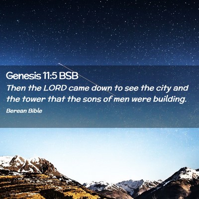 Picture 02 - Genesis 11:5 BSB - Then the LORD came down to see the city and the - Bible Verse Picture