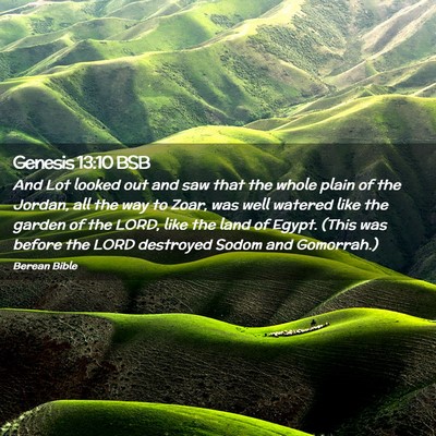 Picture 02 - Genesis 13:10 BSB - And Lot looked out and saw that the whole plain - Bible Verse Picture