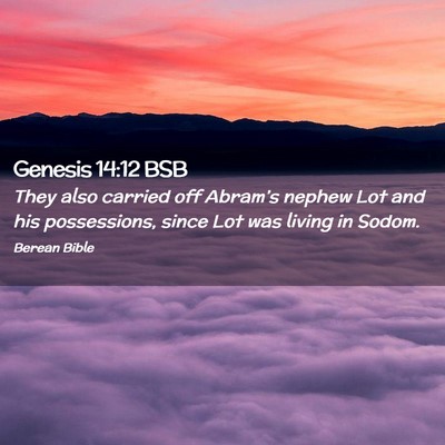 Picture 02 - Genesis 14:12 BSB - They also carried off Abram’s nephew Lot and - Bible Verse Picture