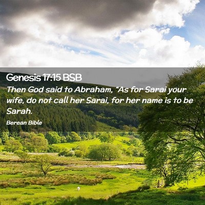 Picture 02 - Genesis 17:15 BSB - Then God said to Abraham, “As for Sarai your - Bible Verse Picture