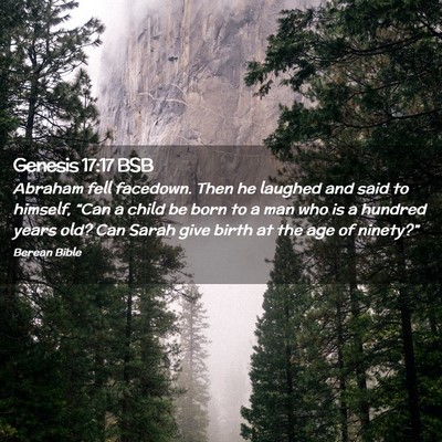 Picture 02 - Genesis 17:17 BSB - Abraham fell facedown. Then he laughed and said - Bible Verse Picture