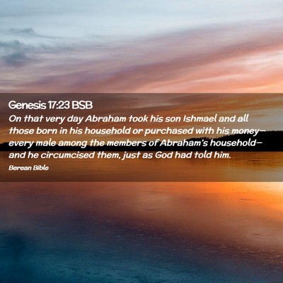 Picture 02 - Genesis 17:23 BSB - On that very day Abraham took his son Ishmael and - Bible Verse Picture