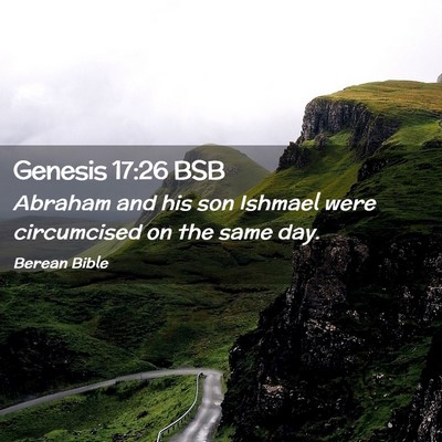 Picture 02 - Genesis 17:26 BSB - Abraham and his son Ishmael were circumcised on - Bible Verse Picture