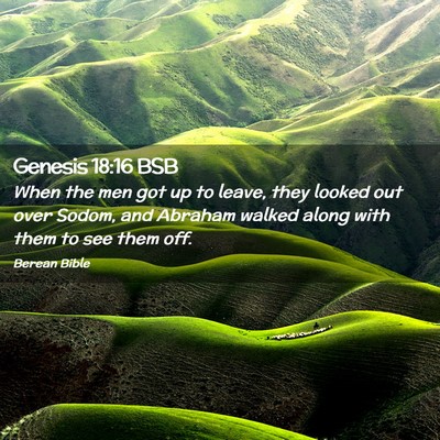 Picture 02 - Genesis 18:16 BSB - When the men got up to leave, they looked out - Bible Verse Picture