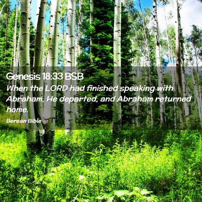 Picture 02 - Genesis 18:33 BSB - When the LORD had finished speaking with Abraham, - Bible Verse Picture