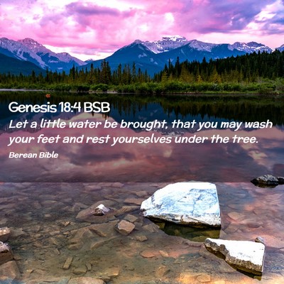 Picture 02 - Genesis 18:4 BSB - Let a little water be brought, that you may wash - Bible Verse Picture