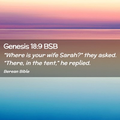 Picture 02 - Genesis 18:9 BSB - “Where is your wife Sarah?” they asked. - Bible Verse Picture
