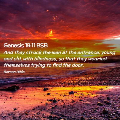 Picture 02 - Genesis 19:11 BSB - And they struck the men at the entrance, young - Bible Verse Picture