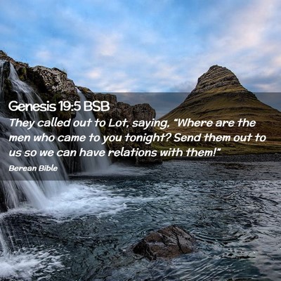 Picture 02 - Genesis 19:5 BSB - They called out to Lot, saying, “Where are the - Bible Verse Picture
