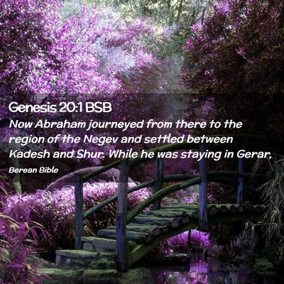 Picture 02 - Genesis 20:1 BSB - Now Abraham journeyed from there to the region of - Bible Verse Picture
