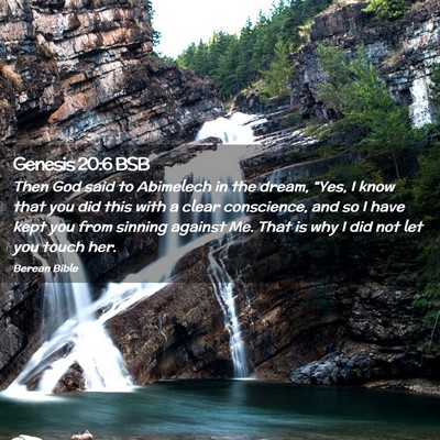 Picture 02 - Genesis 20:6 BSB - Then God said to Abimelech in the dream, “Yes, - Bible Verse Picture