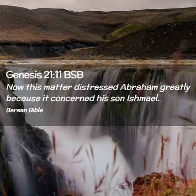 Picture 02 - Genesis 21:11 BSB - Now this matter distressed Abraham greatly - Bible Verse Picture
