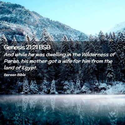 Picture 02 - Genesis 21:21 BSB - And while he was dwelling in the Wilderness of - Bible Verse Picture