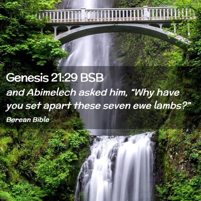 Picture 02 - Genesis 21:29 BSB - and Abimelech asked him, “Why have you set - Bible Verse Picture