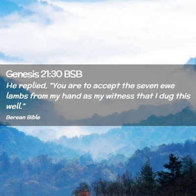 Picture 02 - Genesis 21:30 BSB - He replied, “You are to accept the seven ewe - Bible Verse Picture