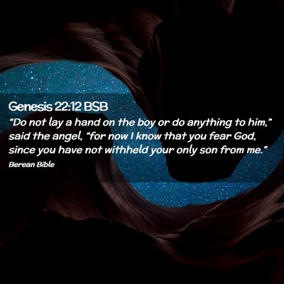 Picture 02 - Genesis 22:12 BSB - “Do not lay a hand on the boy or do anything to - Bible Verse Picture