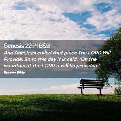 Picture 02 - Genesis 22:14 BSB - And Abraham called that place The LORD Will - Bible Verse Picture