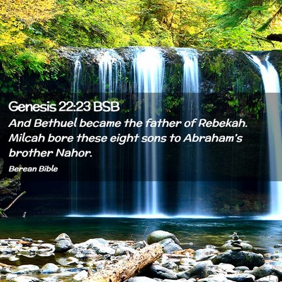 Picture 02 - Genesis 22:23 BSB - And Bethuel became the father of Rebekah. Milcah - Bible Verse Picture