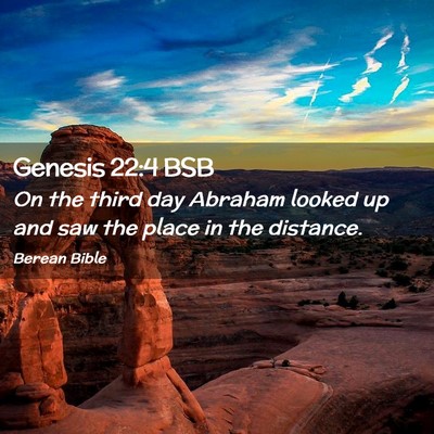 Picture 02 - Genesis 22:4 BSB - On the third day Abraham looked up and saw the - Bible Verse Picture