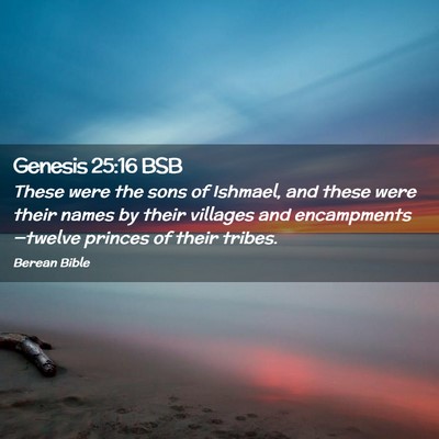 Picture 02 - Genesis 25:16 BSB - These were the sons of Ishmael, and these were - Bible Verse Picture