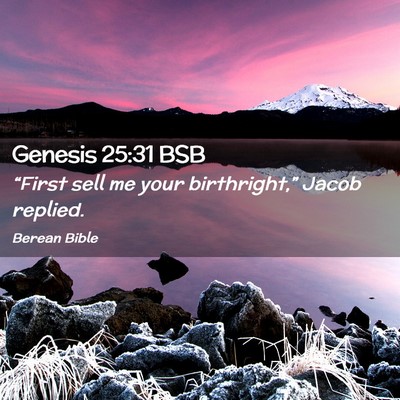 Picture 02 - Genesis 25:31 BSB - “First sell me your birthright,” Jacob - Bible Verse Picture