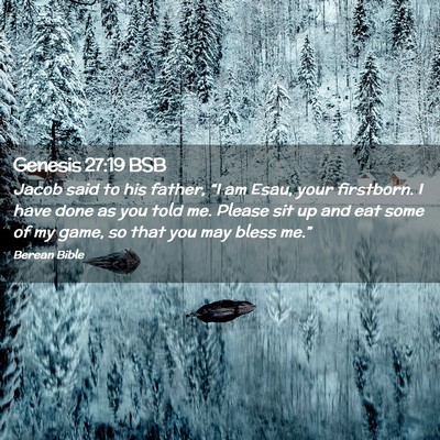 Picture 02 - Genesis 27:19 BSB - Jacob said to his father, “I am Esau, your - Bible Verse Picture