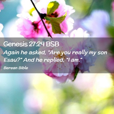 Picture 02 - Genesis 27:24 BSB - Again he asked, “Are you really my son Esau?” - Bible Verse Picture