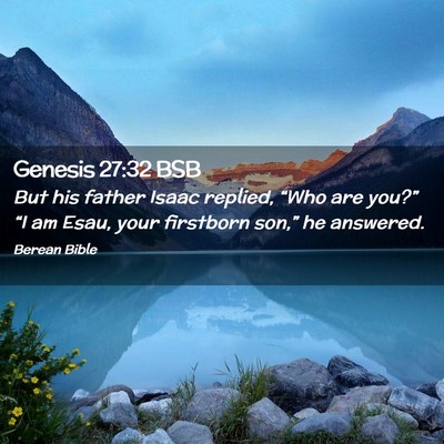 Picture 02 - Genesis 27:32 BSB - But his father Isaac replied, “Who are you?” - Bible Verse Picture
