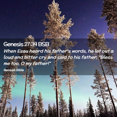 Picture 02 - Genesis 27:34 BSB - When Esau heard his father’s words, he let out - Bible Verse Picture