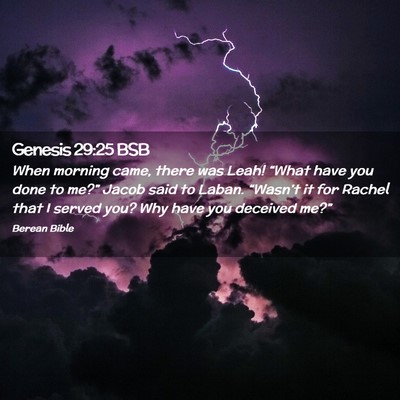 Picture 02 - Genesis 29:25 BSB - When morning came, there was Leah! “What have - Bible Verse Picture