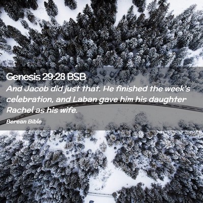 Picture 02 - Genesis 29:28 BSB - And Jacob did just that. He finished the week’s - Bible Verse Picture