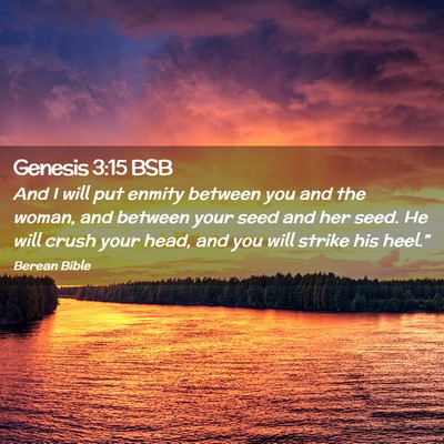 Picture 02 - Genesis 3:15 BSB - And I will put enmity between you and the woman, - Bible Verse Picture