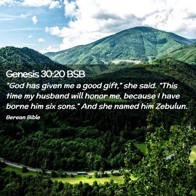 Picture 02 - Genesis 30:20 BSB - “God has given me a good gift,” she said. - Bible Verse Picture