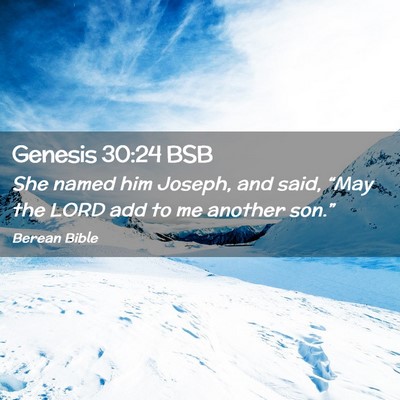 Picture 02 - Genesis 30:24 BSB - She named him Joseph, and said, “May the LORD - Bible Verse Picture