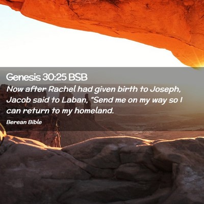 Picture 02 - Genesis 30:25 BSB - Now after Rachel had given birth to Joseph, Jacob - Bible Verse Picture
