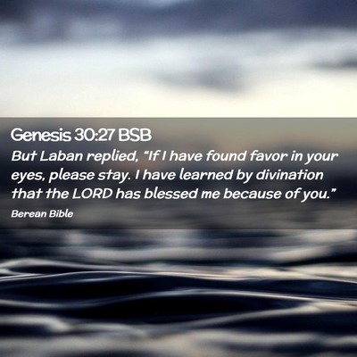 Picture 02 - Genesis 30:27 BSB - But Laban replied, “If I have found favor in - Bible Verse Picture