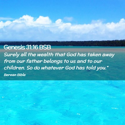Picture 02 - Genesis 31:16 BSB - Surely all the wealth that God has taken away - Bible Verse Picture
