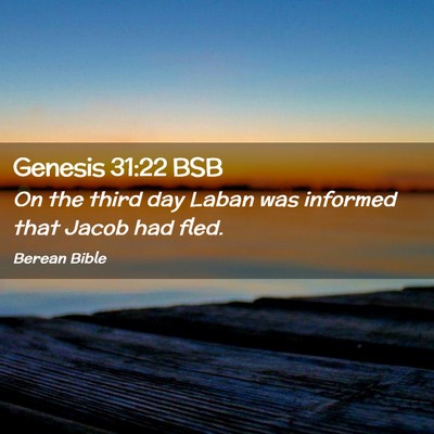 Picture 02 - Genesis 31:22 BSB - On the third day Laban was informed that Jacob - Bible Verse Picture
