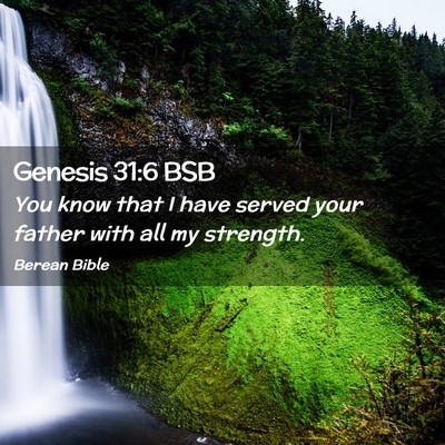 Picture 02 - Genesis 31:6 BSB - You know that I have served your father with all - Bible Verse Picture