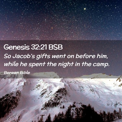 Picture 02 - Genesis 32:21 BSB - So Jacob’s gifts went on before him, while he - Bible Verse Picture