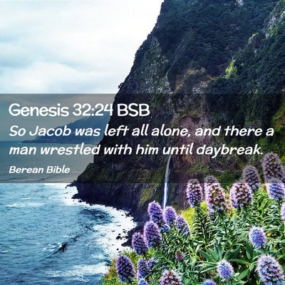 Picture 02 - Genesis 32:24 BSB - So Jacob was left all alone, and there a man - Bible Verse Picture