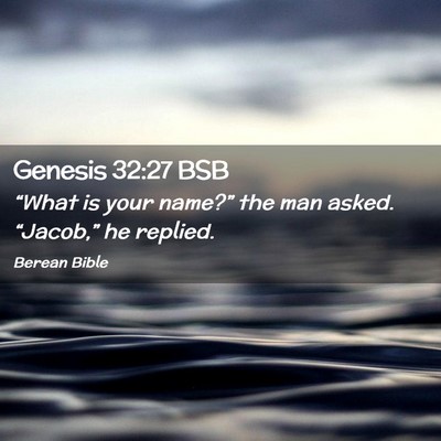 Picture 02 - Genesis 32:27 BSB - “What is your name?” the man asked. - Bible Verse Picture
