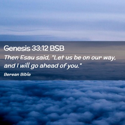 Picture 02 - Genesis 33:12 BSB - Then Esau said, “Let us be on our way, and I - Bible Verse Picture