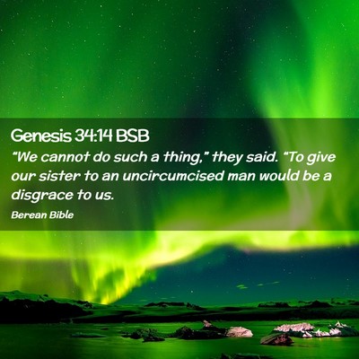 Picture 02 - Genesis 34:14 BSB - “We cannot do such a thing,” they said. “To - Bible Verse Picture