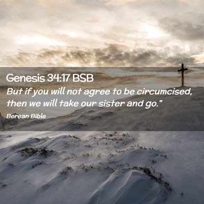 Picture 02 - Genesis 34:17 BSB - But if you will not agree to be circumcised, then - Bible Verse Picture