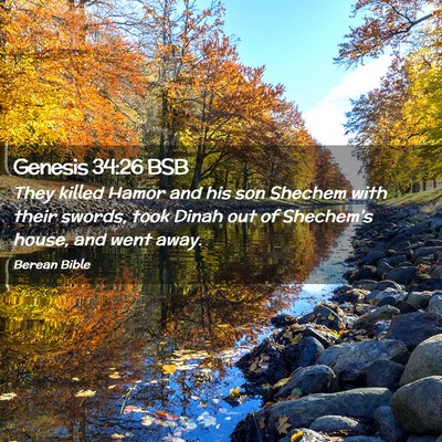 Picture 02 - Genesis 34:26 BSB - They killed Hamor and his son Shechem with their - Bible Verse Picture