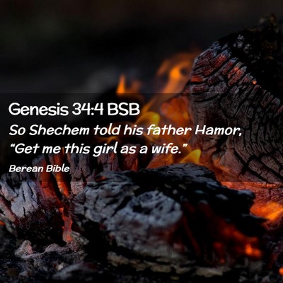 Picture 02 - Genesis 34:4 BSB - So Shechem told his father Hamor, “Get me this - Bible Verse Picture
